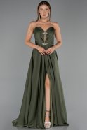 Abendkleid Lang Satin Khaki ABU6553