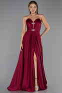 Abendkleid Lang Satin Pflaume ABU6553