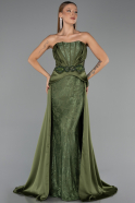 Abendkleid Lang Spitze Khaki ABU5615