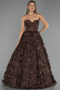 Abendkleid Lang Braun ABU6408