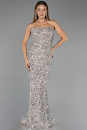 Abendkleid Lang Beige ABU6439