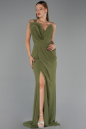 Abendkleid Lang Chiffon Öl Grün ABU6500