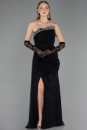 Abendkleid Lang Spitze Schwarz ABU6562