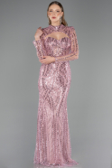 Abendkleid Lang Perlenbesetzt Puder ABU6564