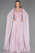 Abendkleid Lang Chiffon Puder ABU6566