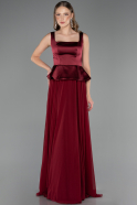 Abendkleid Lang Chiffon Weinrot ABU6568
