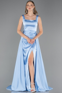 Abschlusskleid Lang Satin Eisblau ABU6572