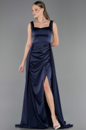 Abschlusskleid Lang Satin Marineblau ABU6572