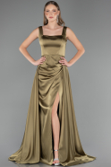 Abschlusskleid Lang Satin Öl Grün ABU6572
