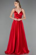 Abschlusskleid Lang Satin Rot ABU6573