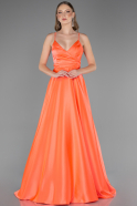 Abschlusskleid Lang Satin Koralle ABU6573
