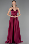Abschlusskleid Lang Satin Pflaume ABU6573