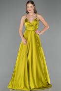 Abschlusskleid Lang Satin Öl Grün ABU6573