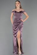 Abendkleid im Meerjungfrau-Stil Lang Satin Lavendel ABU6574