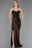 Abschlusskleid Lang Chiffon Braun ABU6580
