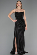 Abschlusskleid Lang Chiffon Schwarz ABU6580
