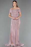 Abendkleid in Übergröße Lang Chiffon Puder ABU6604