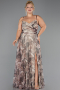 Abschlusskleid In Übergröße Lang Nerzbraun ABU6558