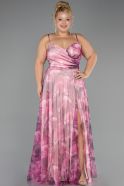 Abschlusskleid In Übergröße Lang Rosa ABU6558