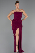 Abendkleid Lang Chiffon Pflaume ABU6589