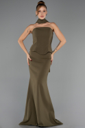 Abendkleid im Meerjungfrau-Stil Lang Khaki ABU6575