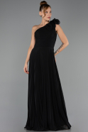 Abendkleid Lang Chiffon Schwarz ABU6593