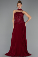 Abendkleid Lang Chiffon Weinrot ABU6436
