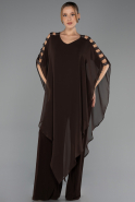 Kleider in Großen Größen Chiffon Braun ABT080