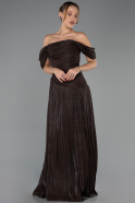 Abschlusskleid Lang Chiffon Braun ABU6602
