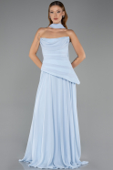 Abschlusskleid Lang Chiffon Eisblau ABU5763