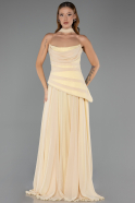 Abschlusskleid Lang Chiffon Gelb ABU5763