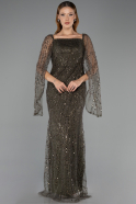 Abendkleid Lang Perlenbesetzt Khaki ABU5066