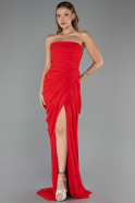 Abendkleid Lang Chiffon Rot ABU6589