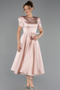 Partykleid Midi Satin Puder ABK2699