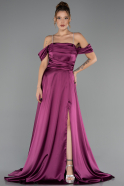 Abendkleid Lang Satin Pflaume ABU6638