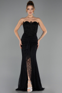 Abendkleid Lang Spitze Schwarz ABU6639