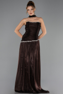 Abschlusskleid Lang Chiffon Braun ABU6644