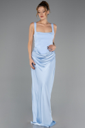 Abendkleid Lang Satin Eisblau ABU6649