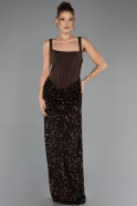 Abendkleid Lang Schuppig Braun ABU6650