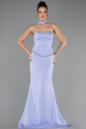 Abendkleid Lang Satin Lila ABU6655