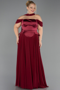 Weinrot Abendgarderobe İn Großen Größen Chiffon Lang ABU5551