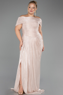 Abendkleid in Übergröße Lang Chiffon Beige ABU6604