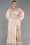 Abendkleid in Übergröße Lang Chiffon Beige ABU6619
