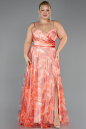 Abschlusskleid In Übergröße Lang Orange ABU6558