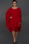 Übergroßes Abendkleid Rot C9018