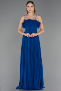 Abschlusskleid Lang Chiffon Sächsischblau ABU4866