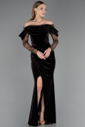 Abendkleid Lang Samt Braun ABU6668