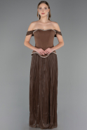 Abendkleid Lang Chiffon Hellbraun ABU6203