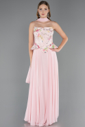 Abendkleid Lang Chiffon Puder ABU6665