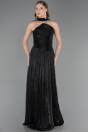Abschlusskleid Lang Chiffon Schwarz ABU6666